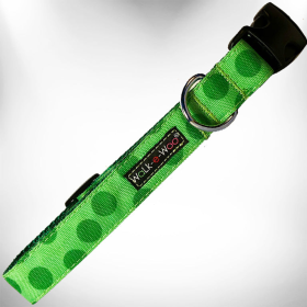 Polka Dot Dog - Monotone Collars (Color: Green, size: XL 1.5" wide fits 18-28" neck)