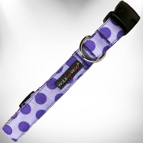 Polka Dot Dog - Monotone Collars (Color: Purple, size: XL 1.5" wide fits 18-28" neck)