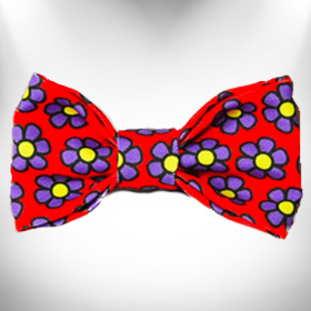 Daisies Doggie Bow Tie (size: Large 5"x 2.5")