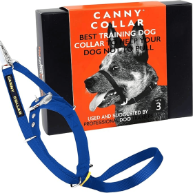 Canny Collar No-Pull Dog Head Collar Gentle & Humane Leash Training Aid (Color: Blue, size: Size 3 - Neck size 13"-15")