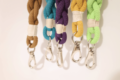 Handmade Sustainable Colorful Cotton Rope Dog Leash (style: Royal Grape)