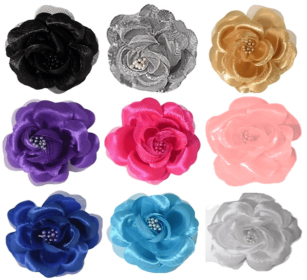 FL2001 | Pearl Rose Dog Pet Bow|Pets Ribbons (Color: Silver)