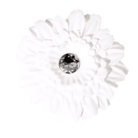 FL2002 | Daisy Flower Dog/ Cat Bow on Velcro Collar Attachment|Pets Ribbons (Color: White)