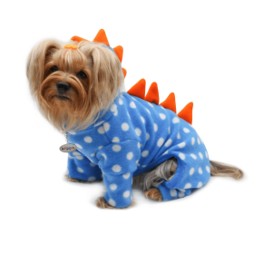 Polka Dots DINO Fleece Hooded Bodysuit/Pajamas (size: M)