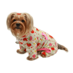 Yummy Strawberry Fleece Turtleneck Pajamas (size: M)