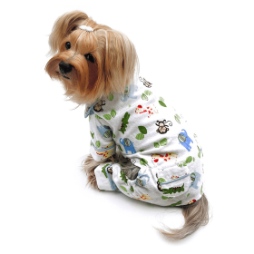 Zoo Animals Flannel Pajamas with 2 Pockets (size: M)