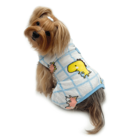 Ultra Plush Colorful Dinosaurs Front Sleeveless Pajamas (size: S)