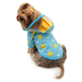 Clear View Happy Sunshine Raincoat with Fleece Lining and Detachable Hood (size: L)