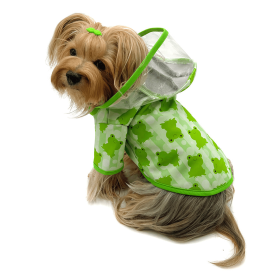 Clear View Froggy Raincoat with Fleece Lining and Detachable Hood (size: S)