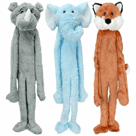 Multipet Swingin' Plush Dog Toy Assorted Animals (Option: Flatties Plush Dog Toy Assorted Animals 27", size: 27In)