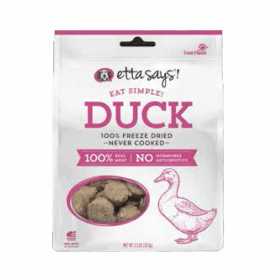 Etta Says! Eat Simple! 100% Freeze Dried Dog Treats (Option: Duck 2.5Oz)