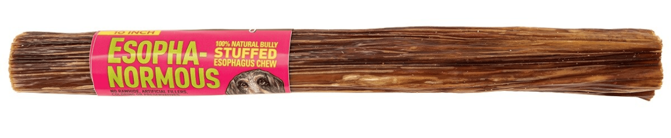 Etta Says! Esopha-normous Bully Stuffed Esophagus Chew (Option: 10In Esophagus, size: 18Ct)
