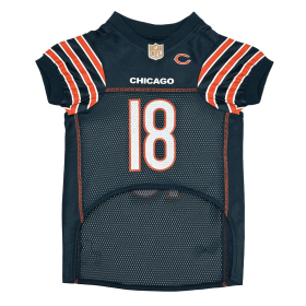 Caleb Williams Pet Striped Jersey (CHI) (Color: Team Colors, size: XS)