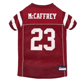 Christian Mccaffrey Pet Striped Jersey (San) (Color: Team Colors, size: XL)