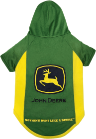 John Deere Tee Hoodie Tee Shirt (size: LG)