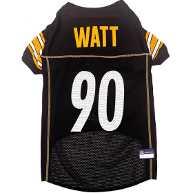 TJ Watt Pet Striped Jersey (Pit) (Color: Team Colors, size: LG)