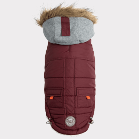 GF Pet  Winter Sailor Parka (Color: Burgundy, size: small)