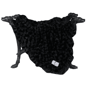 Ruffle Baby Dog Blanket (Color: Black, size: small)