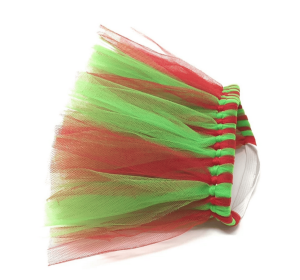 Red and Green Christmas Dog Tutu Skirt (size: large)