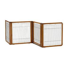 Richell Convertible Elite Pet Gate (Option: 4 Panel, Color: Autumn Matte)