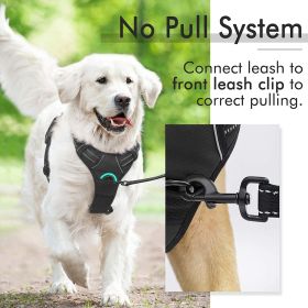 Dog Harness; No-Pull Pet Harness with 2 Leash Clips; Adjustable Soft Padded Dog Vest; Reflective No-Choke Pet Oxford Vest with Easy Control Handl (Color: Baby Blue, size: large)