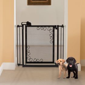 One-Touch Metal Mesh Pet Gate (Color: Antique Bronze)
